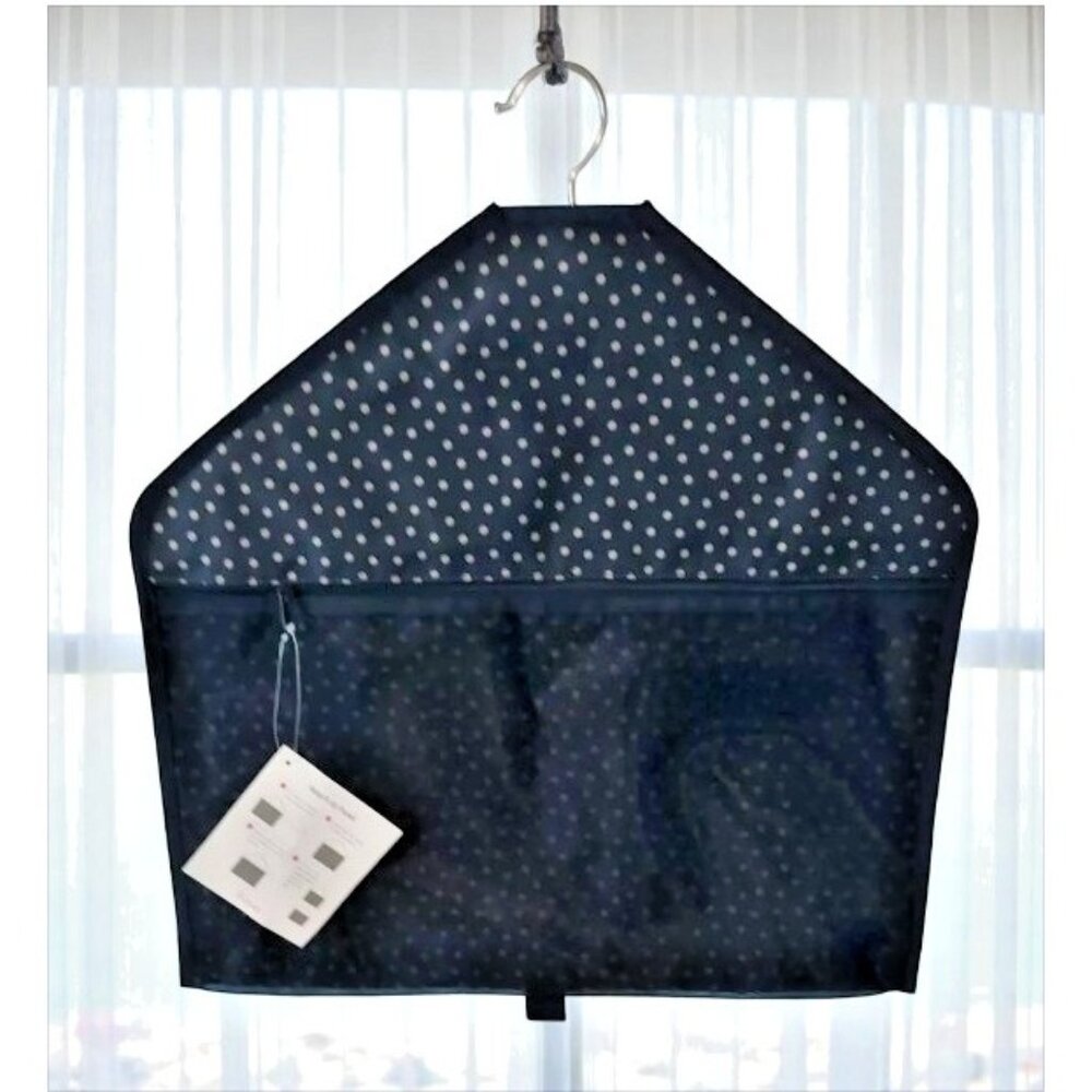 Thirty-One Hang It Up Pocket Closet Storage New in Bag 230A Navy Dancing Dot